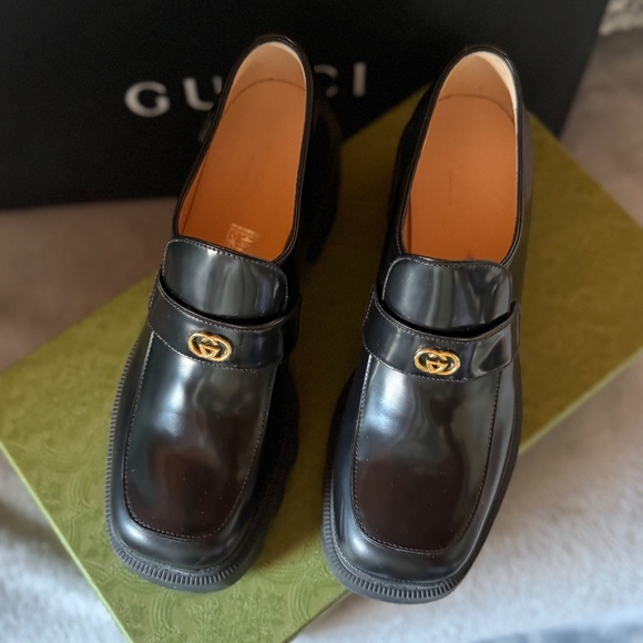 Gucci Loafer Black Gold Women's size 38.5 - Rare - Picture 11 of 15